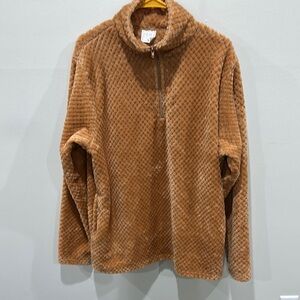 Brown Textured Pullover Sweater